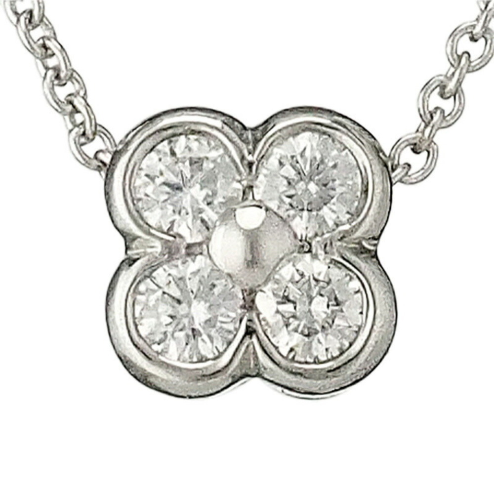 Tiffany Bezel Set Diamond Necklace Platinum